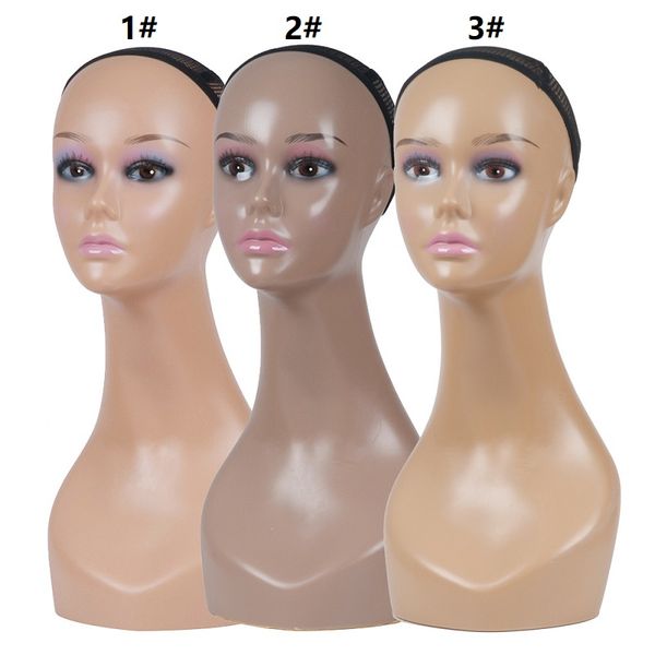

1 piece female pvc mannequin head sale for wigs glasses masks and hat display, White