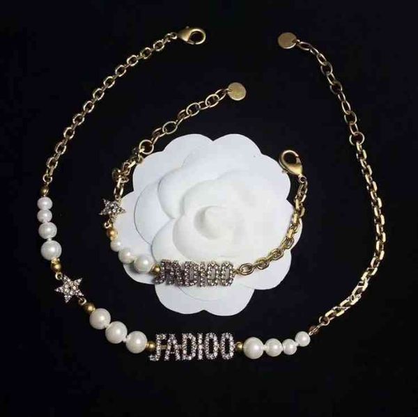 

factory specials aa designer letter pearl bracelet net red same temperament women's diamond necklace mauf, Silver