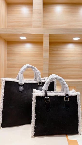 

Evening Bags L Designer Winter Luxury Fashion Lamb Wool Print Women's Handbag Shoulder Bag Shopping Ladies Tote