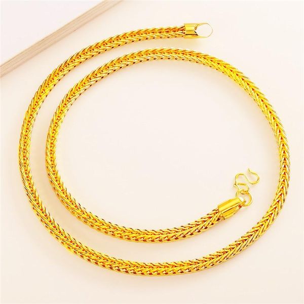 

chains 18k gold necklace men's hiphop yellow necklaces domineering large chain hip-hop gold-filled trendy jewelry, Silver
