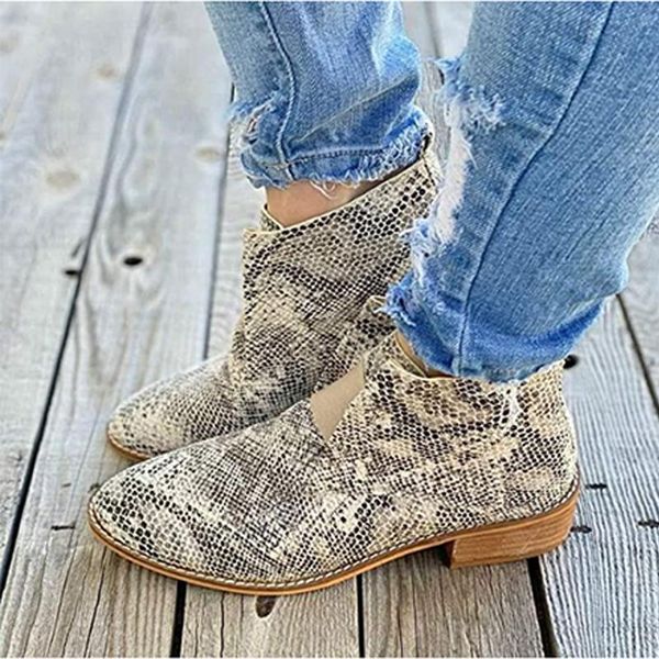 

boots 2021 women ankle thick low heels pointed toe fashion office ladies shoes slip on flock casual classic autumn females, Black