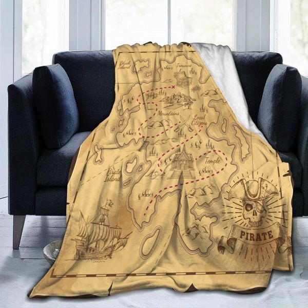 

blankets flannel blanket pirate treasure map ultra-soft micro fleece for bathrobe sofa bed travel home winter spring fall