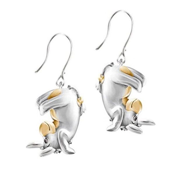 

dangle & chandelier two colors lovely little donkey animal pendant earrings for women party wedding engagement jewelry, Silver