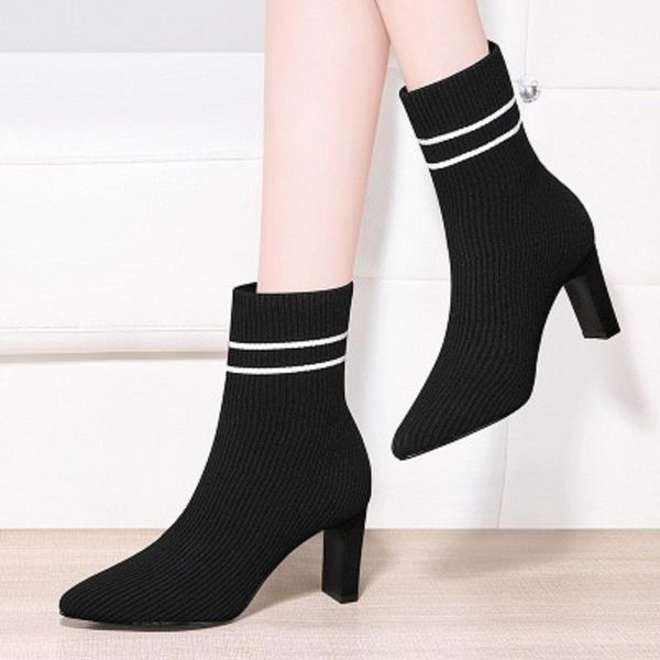 

boots 2021 spring and autumn high-heeled women's trendy fashion shoes, Black