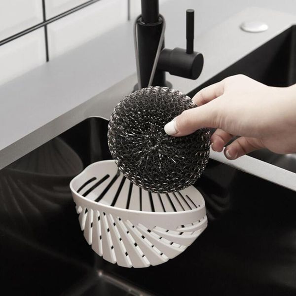 

kitchen sponge suction cup bathroom sucker holder sink soap drain rack storage hooks & rails