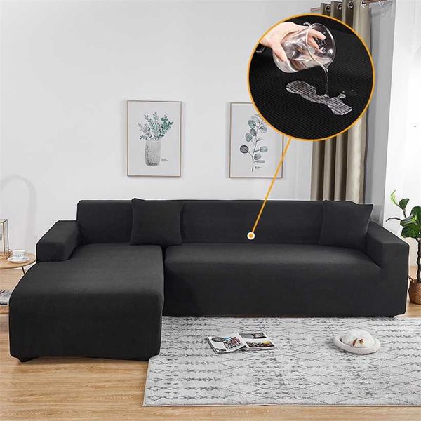 

elastic waterproof corner sofa cover for furniture living room magic armchairs 3 seater l shape sectional couch covers 220112