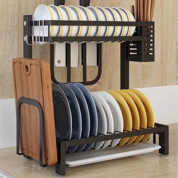 

kitchen sink storage rack, black cabinet , push-pull drawer, multi-layer shelf