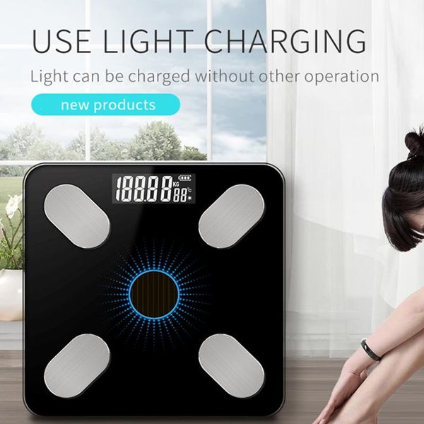 

bathroom & kitchen scales solar-power body fat scale floor scientific smart electronic lcd digital weight balance bluetooth app android or i