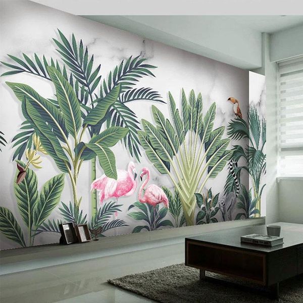 

wallpapers custom po wallpaper modern hand painted tropical leaf rainforest murals living room bedroom home decor wall painting frescoes