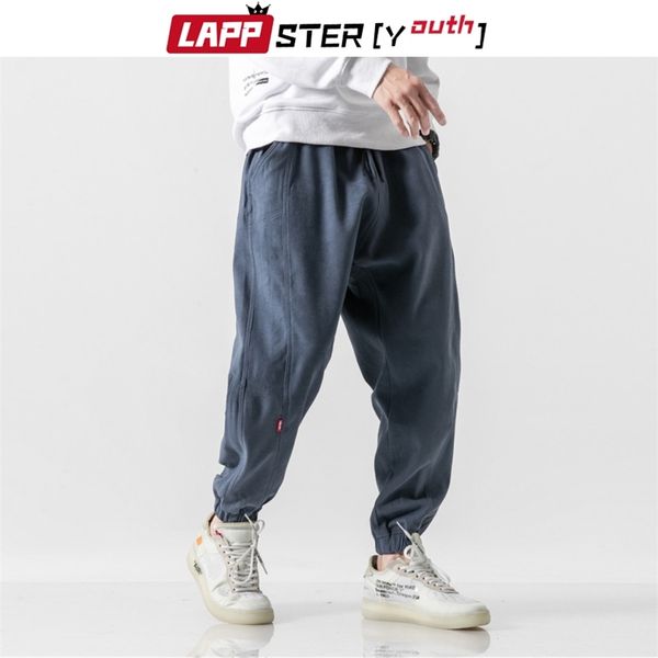 

lappster men autumn harajuku streetwear harem pants mens baggy vintage joggers winter sweatpants track 210420, Black