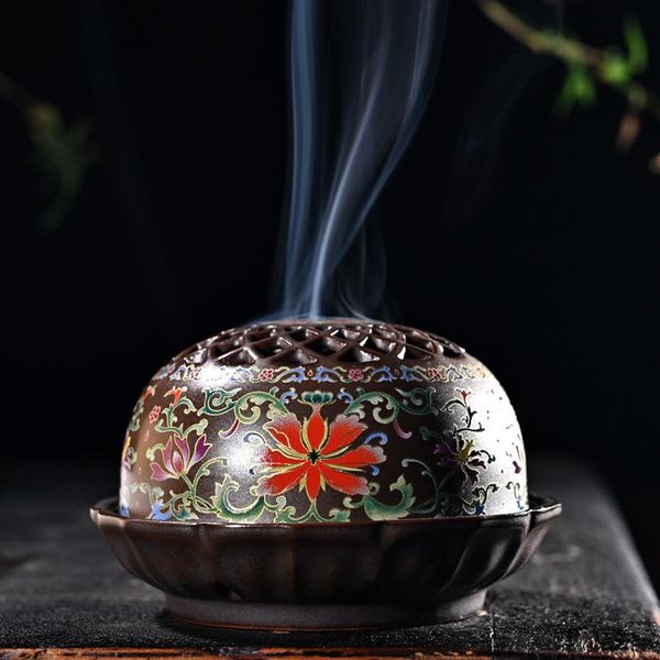 

fragrance lamps semdo ceramic incense burner enamel crafts ornaments backflow oven creative home room stick holder