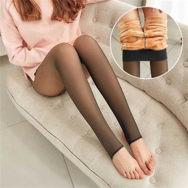 

leggings women thick legins through the meat warm pants women's mesh leggins for womens winter clothes 211218, Black