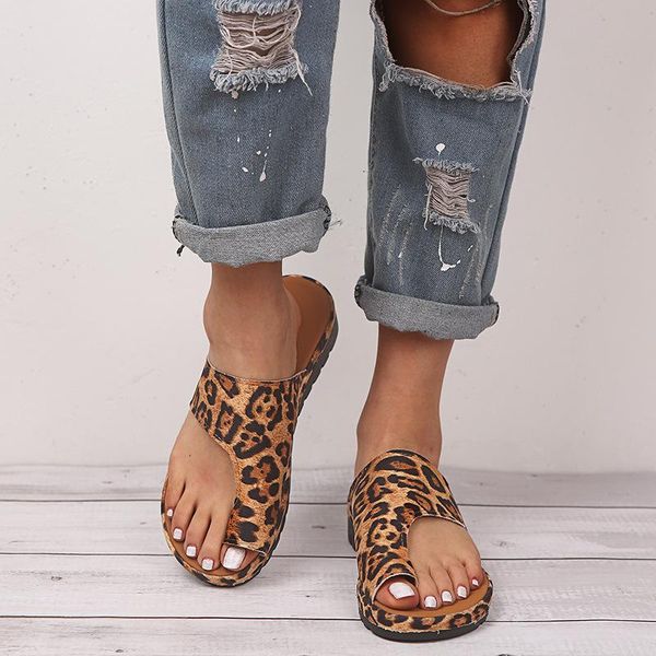 

summer slippers fashion flats women sliders shoes woman white platform leopard sandals ladies beach sandalias 43 plus size, Black
