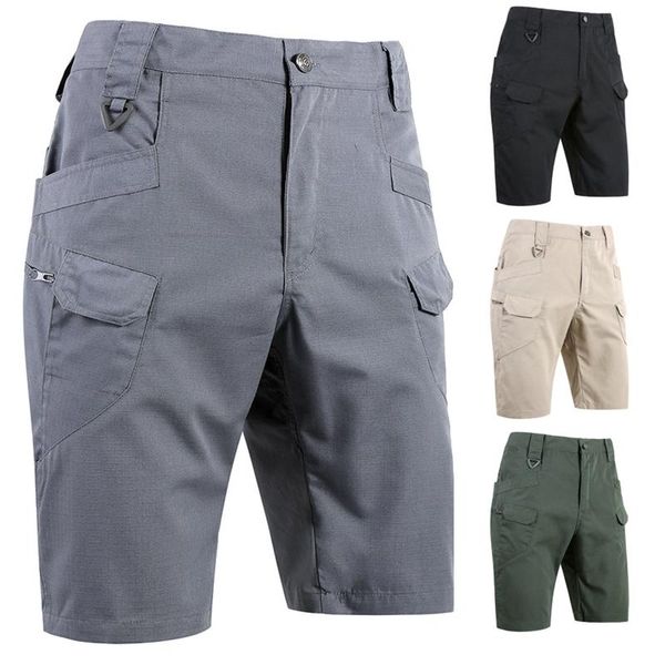 

men's shorts men summer solid color fashion casual outdoor waterproof breathable tactics multi-pocket outdoors hombre 2021, White;black