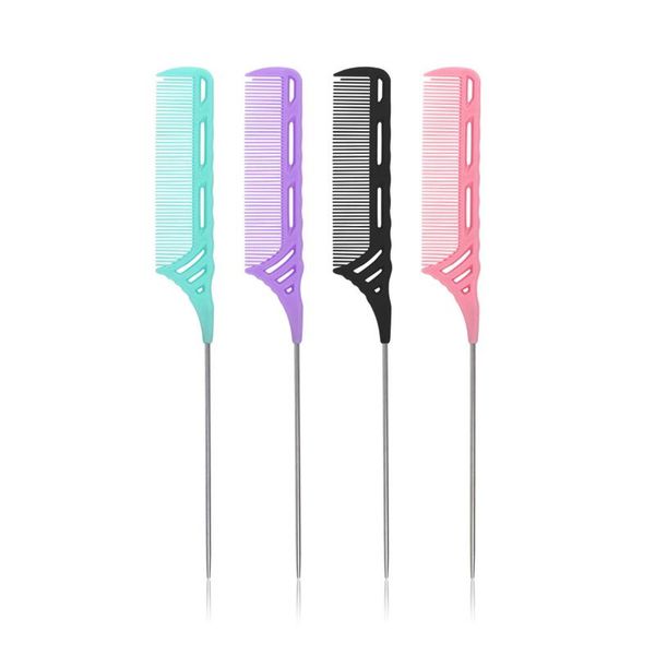 

hair brushes 20pcs professional separate parting tail comb salon fine-tooth metal pin anti-static style rat, Silver