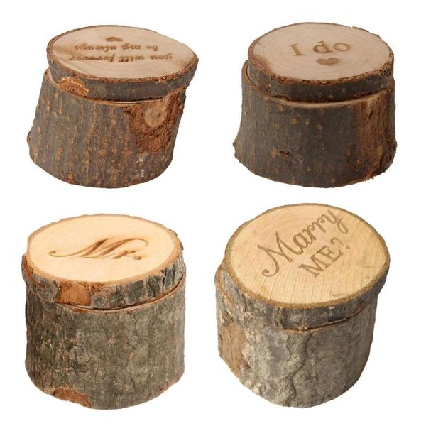 

simple ring box environmental protection wooden retro art romantic wedding entry customized jewelry round 60*60*52mm gift wrap