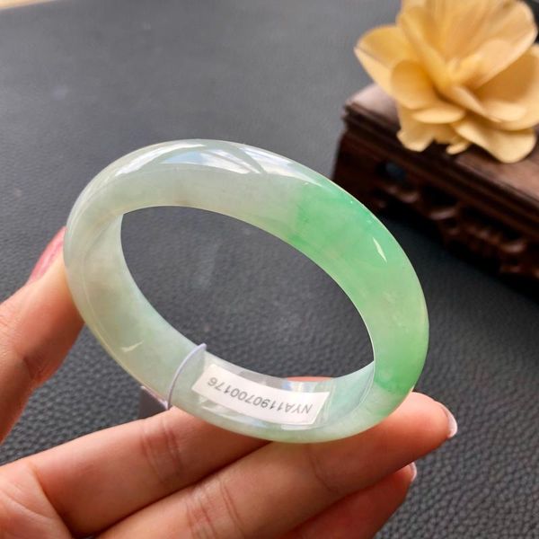 

other bracelets zheru jewelry natural burmese jade light color 54mm-64mm two-color bracelet elegant princess send mother to girlfriend, Golden;silver