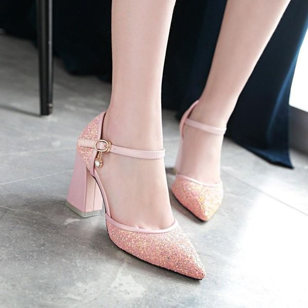

fall 2021 women's all-in-one platform shoes fairy style mid heel button pointed high heels sandals, Black