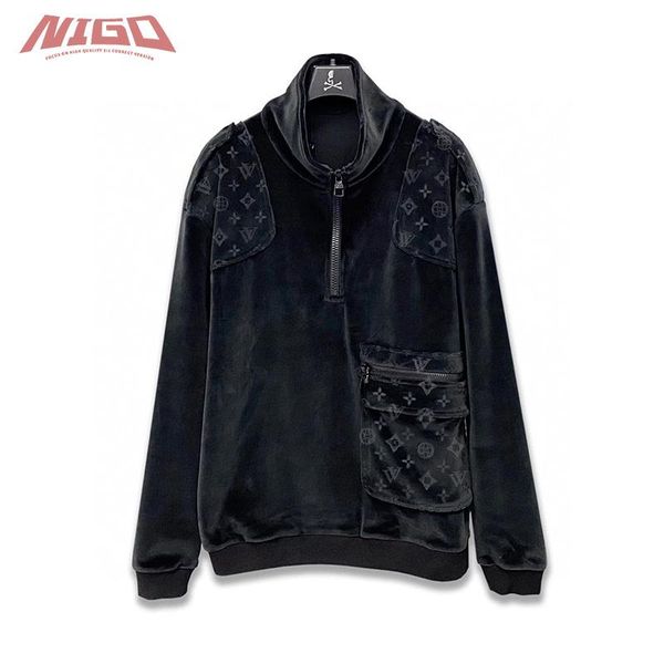 

embossed velvet coat sweatshirt pants code@l102 men's vests, Black;white