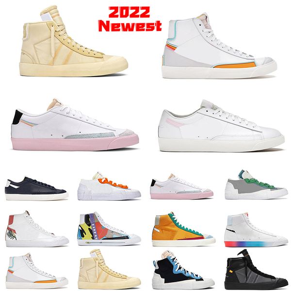 

2022 blazer mid 77 vintage mens casual shoes white black indigo catechu multi-color women men platform trainers low classic green magma oran