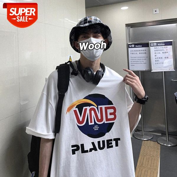 

t-shirt men's short-sleeved half-sleeved wild hip-hop boys hong kong style loose five-point clothes sleeves #x86r, White;black