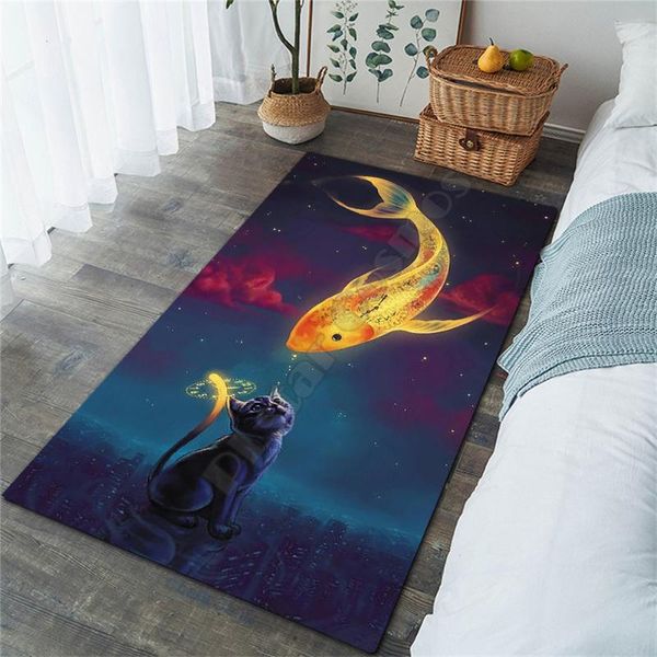 

carpets cat fish rug 3d all over printed non-slip mat dining room living soft bedroom carpet 01