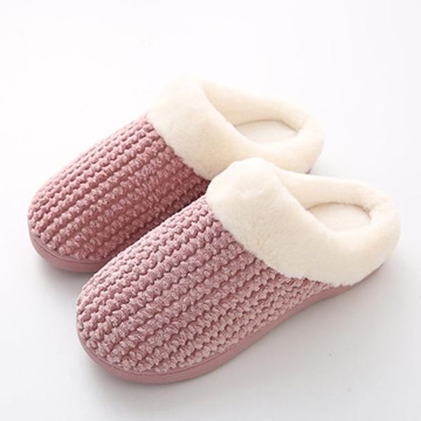 

slippers mcckle women's winter warm plush women home cotton shoes slingback ladies indoors house shoe female slipper 2021, Black