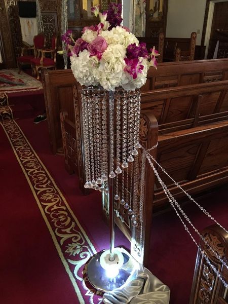 

party decoration large and tall wedding crystal flower stand talble centerpiece