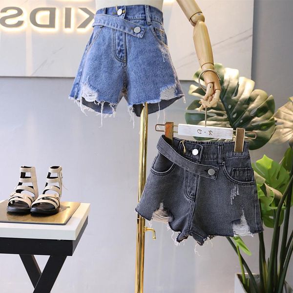 

shorts kids fashion hole ripped jeans pant for kid 2-7t girls pants korean baby boy denim short girl clothes, Black