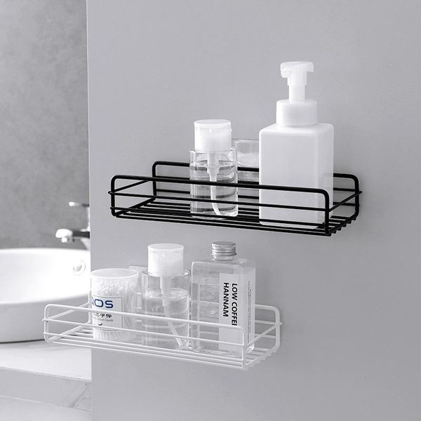 

hooks & rails simple wrought iron bathroom shelf kitchen wall punch-storage rack toiletries wall-mounted