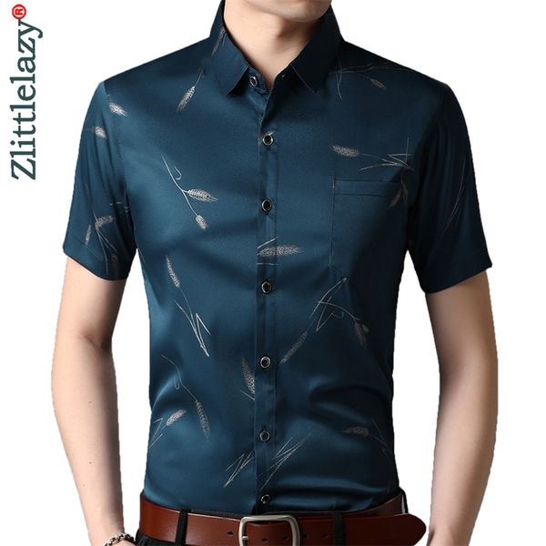 

short sleeve men social shirt summer streetwear casual pocket wheat shirts dress mens slim regular fit clothes fashions 251 210721, White;black