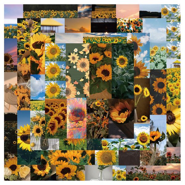 

50 pcs mixed skateboard stickers beautiful sunflower landscape for car lapfridge helmet pad bicycle bike motorcycle ps4 book guitar pvc deca