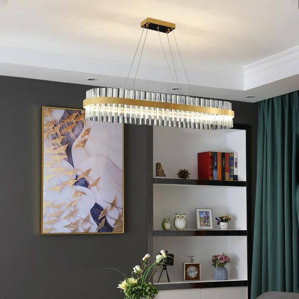 

nordic oval led bedroom chandelier villa living room lighting el special crystal lamp pendant lamps
