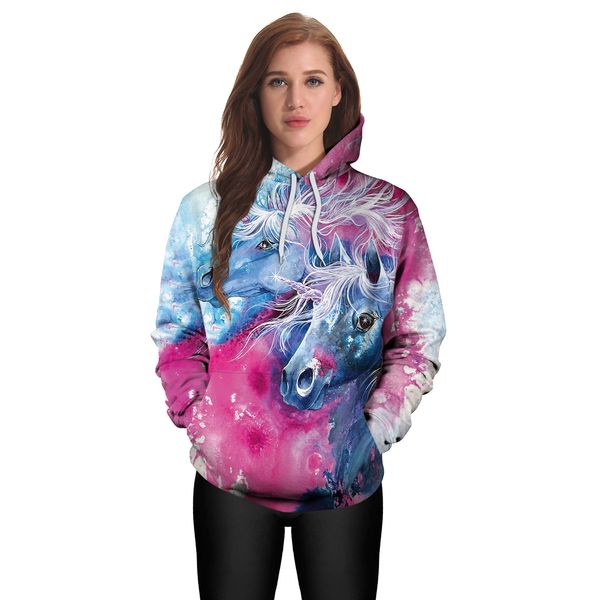 Neue Herbst und Winter Hoodie Herren Hoodies Hohe Qualität Druck Männer Frauen Animation Bunte Einhorn Sweatshirt Langarm B101-165