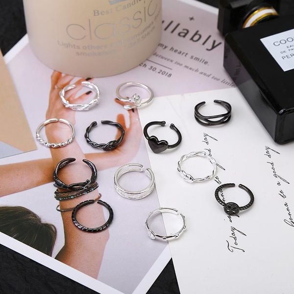 

wedding rings 925 silver simple temperament accessories love opening ring hand jewelry valentine s day gift for girlfriend and wife, Slivery;golden