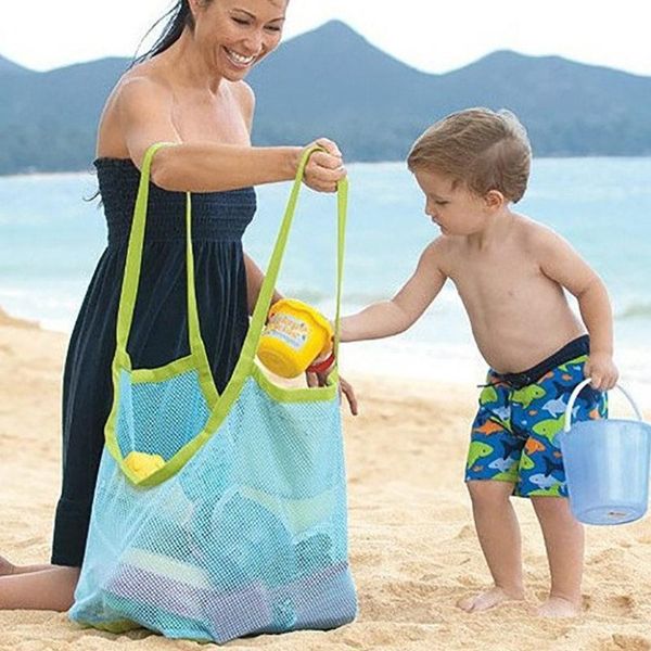 

children sand away protable mesh bag kids beach toys clothes towel baby toy storage sundries bags women cosmetic makeup