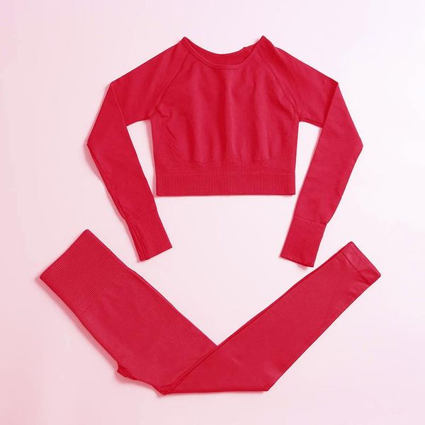 

yoga outfit long sleeve seamless set women gym clothes sportswear sports suits for fitness hight waist leggings tracksuits