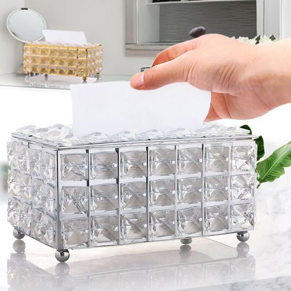 

tissue boxes & napkins crystal box european-style large capacity faux pearl square napkin storage holder for dresser/night stand nin668