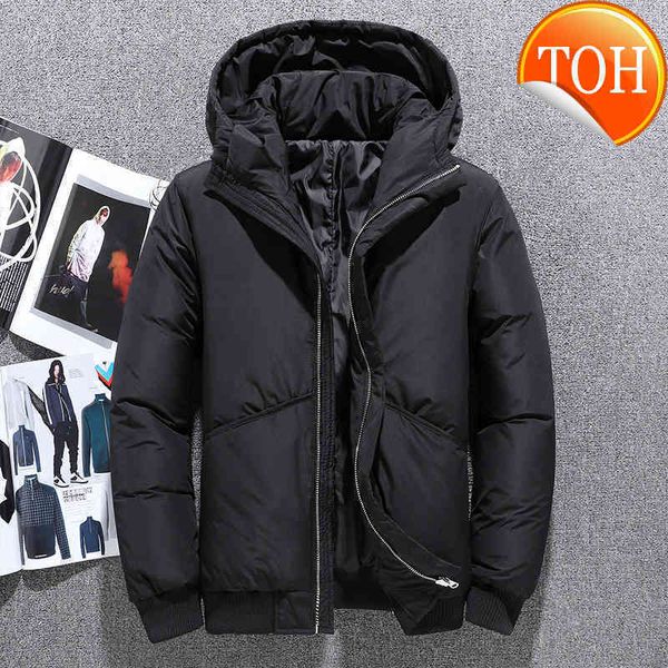 

jacket 2019 winter men down thick warm hooded parka waterproof windproof size 3xl 197804, Black