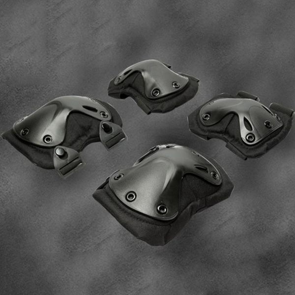 

4pcs tactical army skating roller protective gear elbow knee pads set cycling protect &, Black;gray