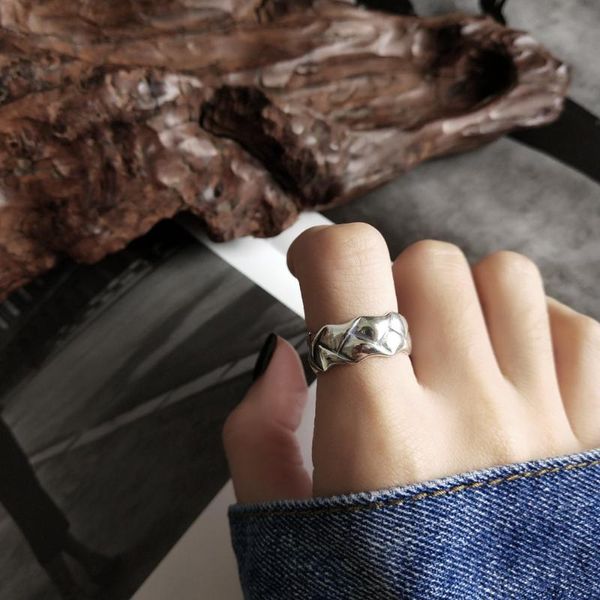 

cluster rings wild simple elegant design retro 100% authentic s925 sterling silver weave band ring fine jewelry punk rock j196, Golden;silver