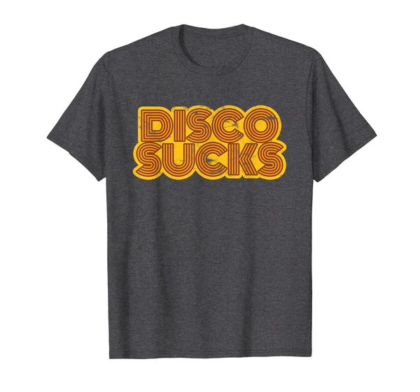 

disco sucks vintage style funny concert 70s distressed t-shirt, White;black