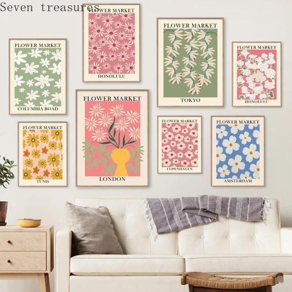 

paintings abstract flower market vintage minimalist wall art canvas painting nordic posters and for living room decorprints pictures
