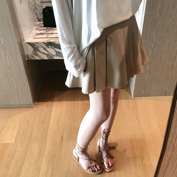 

skirts of the women were plied spring 2021 pure korean female elastic waistline mini student skirt 3511, Black