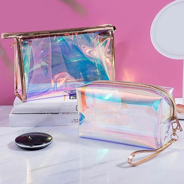 

cosmetic bags & cases bag travel make up necessaries organizer zipper toiletry kit makeup case pouch transparent