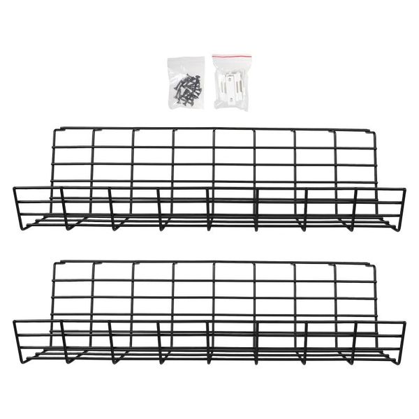 

hooks & rails 2pcs under desk cable management rack compact organizer storage