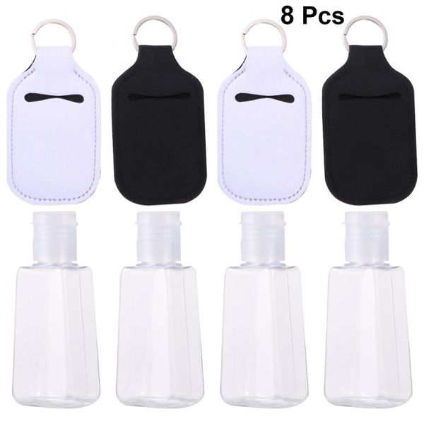 

set 30ml empty bottle and keychain holder refillable hand sanitizer bottles with carriers for soap lotion liquids liquid dispenser