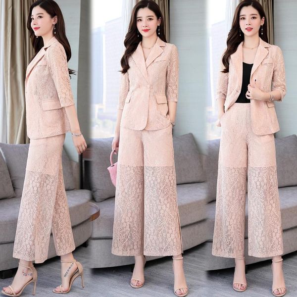 

women's tracksuits spring 2 piece set women two outfits woman suits lady suit office lace ensemble femme deux pieces conjunto feminino, Gray