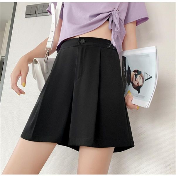 

women's shorts 2021 fashion loose women high waist casual wide leg a-line spring summer comfortable elegant, White;black
