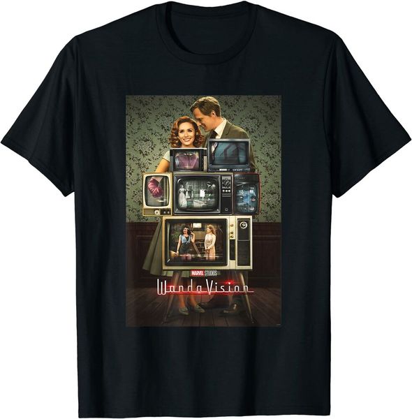 

wandavision through the years poster t-shirt size s-5xl, White;black